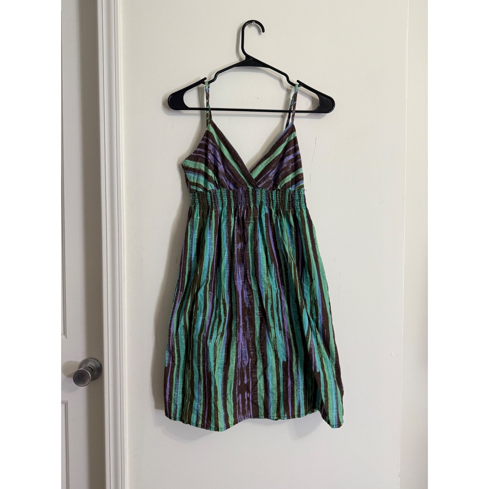 dELiAs Babydoll Dress Stripe Y2K Boho Cotton Sun Dress Indie Sleaze Festival S